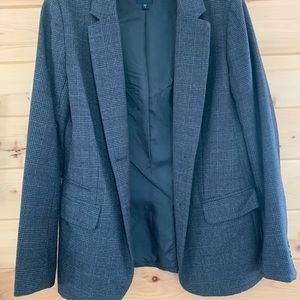 Wool blend lined blazer.